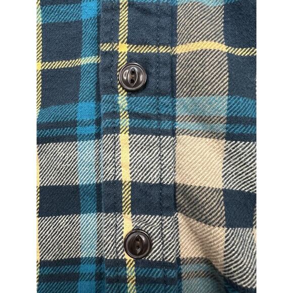 Red Head Brand Co Men’s Flannel Shirt Plaid Blue Beige Size Large - Picture 11 of 11
